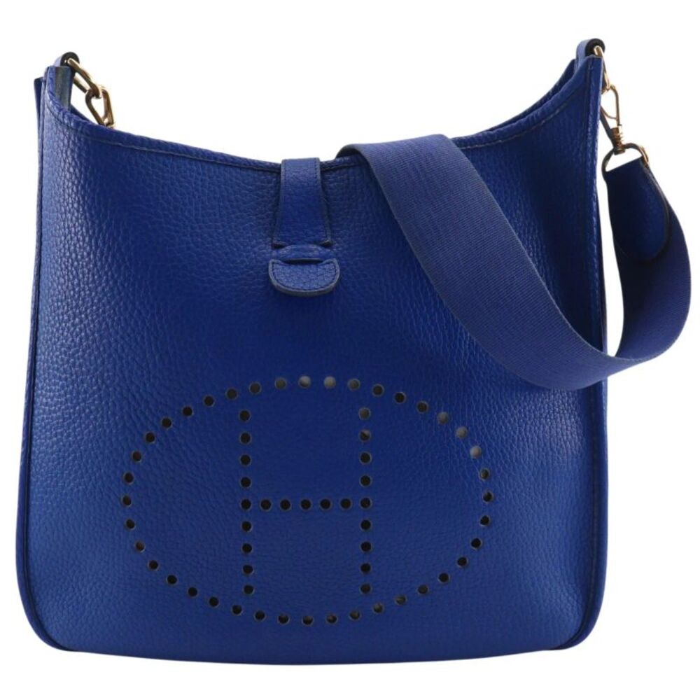 Hermes Evelyne Bag Gen I Ardennes Blue Leather Handbag